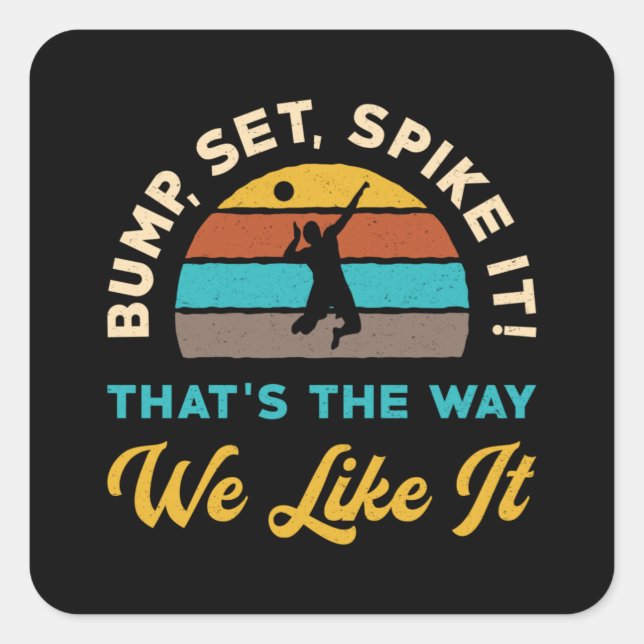 Sticker Carré Jeu de volley-ball de volley-ball Spike It Volleyb (Devant)