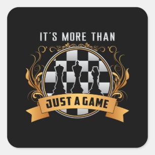 Sticker Carré Jeu d'échecs Jeu de Checkmate Board Queen Cadeau