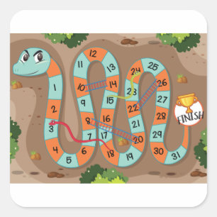 Sticker Carré Jeu d'échelle de serpent