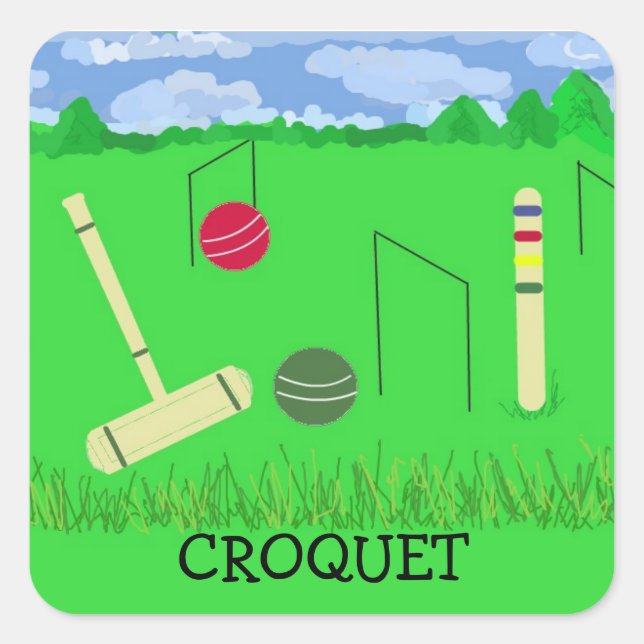 Sticker Carré Jeu du Croquet (Devant)