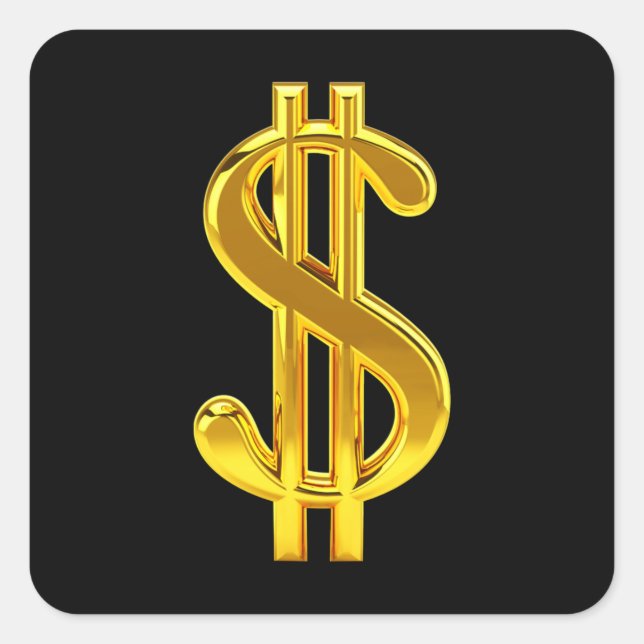 Sticker Carré Jeu en or cool dollar (Devant)