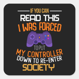 Sticker Carré Jeu Gamer Social Distances idée cadeau