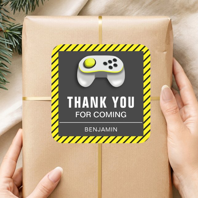 Sticker Carré Jeu Vidéo moderne Anniversaire Fête Favoriser Stic (Créateur téléchargé)