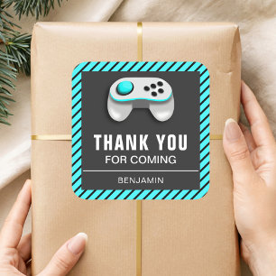 Sticker Carré Jeu Vidéo moderne Anniversaire Fête Favoriser Stic