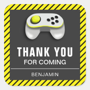 Sticker Carré Jeu Vidéo moderne Anniversaire Fête Favoriser Stic