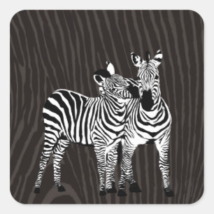 Sticker Carré Jeu Zebra