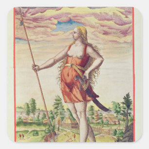 Sticker Carré Jeune femme d'une tribu voisine à