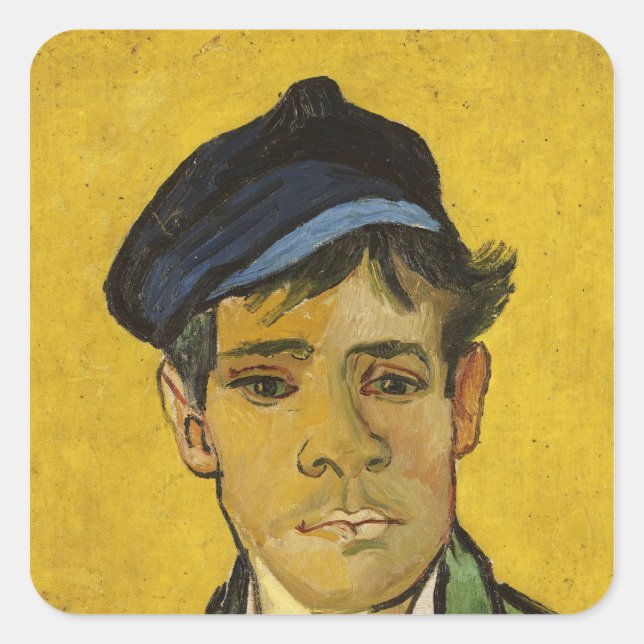 Sticker Carré Jeune homme de Vincent van Gogh | avec un (Devant)