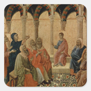 Sticker Carré Jeune Jésus Enseigner dans le Temple