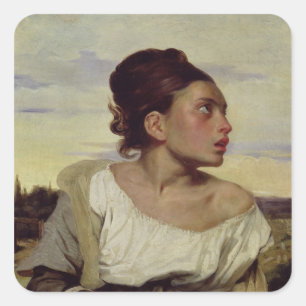 Sticker Carré Jeune orphelin dans le cimetière, 1824