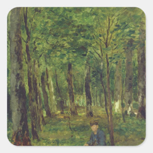 Sticker Carré Jeune paysan assis dans la forêt, 1878