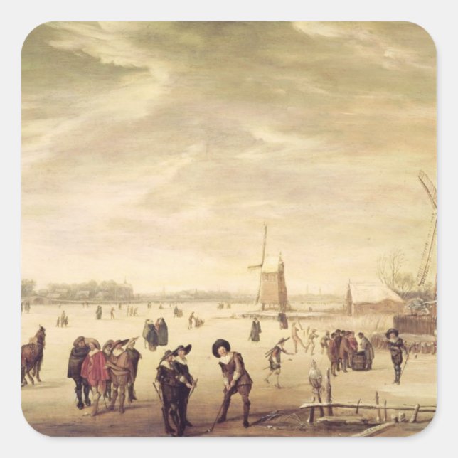 Sticker Carré Jeux sur la glace (Devant)