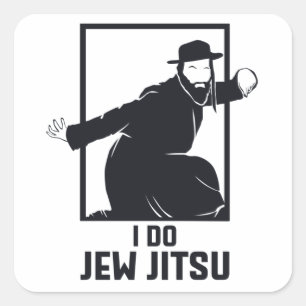 Sticker Carré Jew Jitsu I Funny Jui Jutsu
