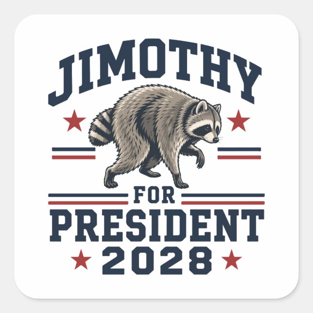 Sticker Carré Jimothy président 2028 (Devant)