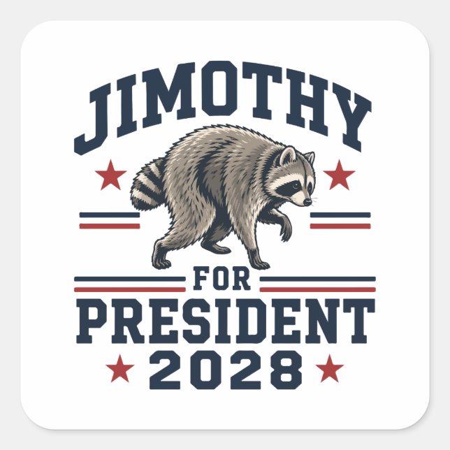 Sticker Carré Jimothy président 2028 (Devant)