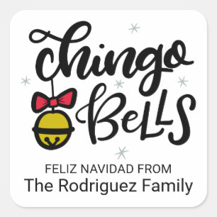 Sticker Carré Jingle Bells (avec un accent espagnol) Chingo Bell