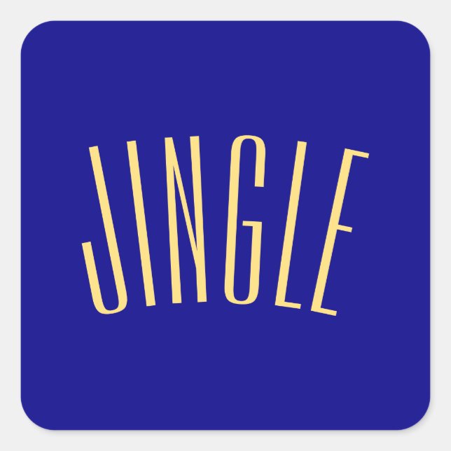 Sticker Carré JINGLE Tall Whimsical Texte amusant. (Devant)