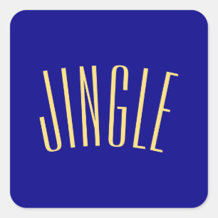 Sticker Carré JINGLE Tall Whimsical Texte amusant.