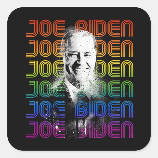 Sticker Carré Joe Biden Pride (Devant)