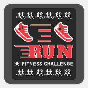 Sticker Carré Jogging Obtenir Fit Motivation Support Mug Thailer