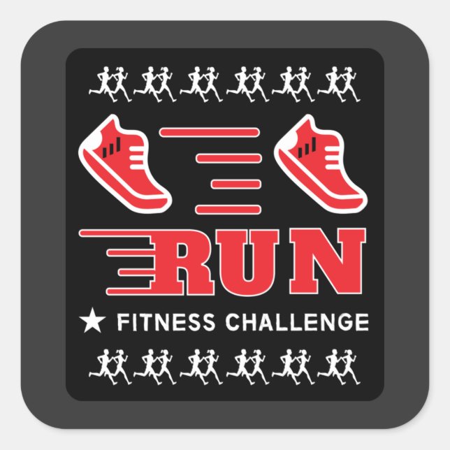 Sticker Carré Jogging Obtenir Fit Motivation Support Mug Thailer (Devant)