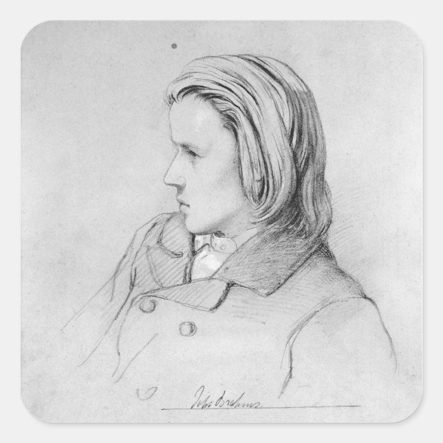 Sticker Carré Johannes Brahms, 20 ans, 1853 (Devant)