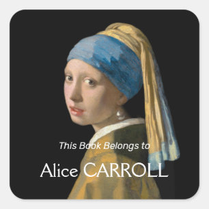 Sticker Carré Johannes Vermeer - Fille avec une oreille perle