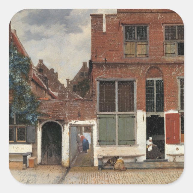 Sticker Carré Johannes Vermeer - Little Street (Devant)