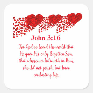Sticker Carré   John 3:16
