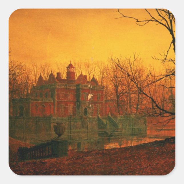 Sticker Carré John Atkinson Grimshaw | La Maison Hantée (Devant)