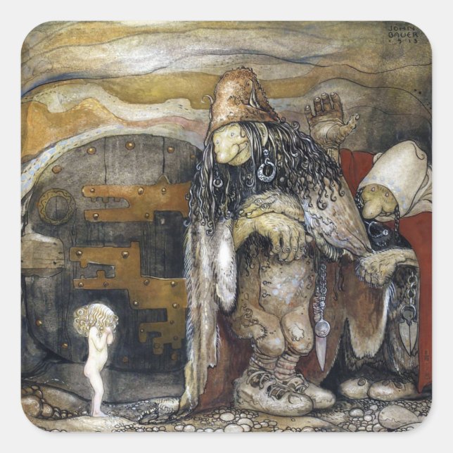 Sticker Carré John Bauer Troll (Devant)