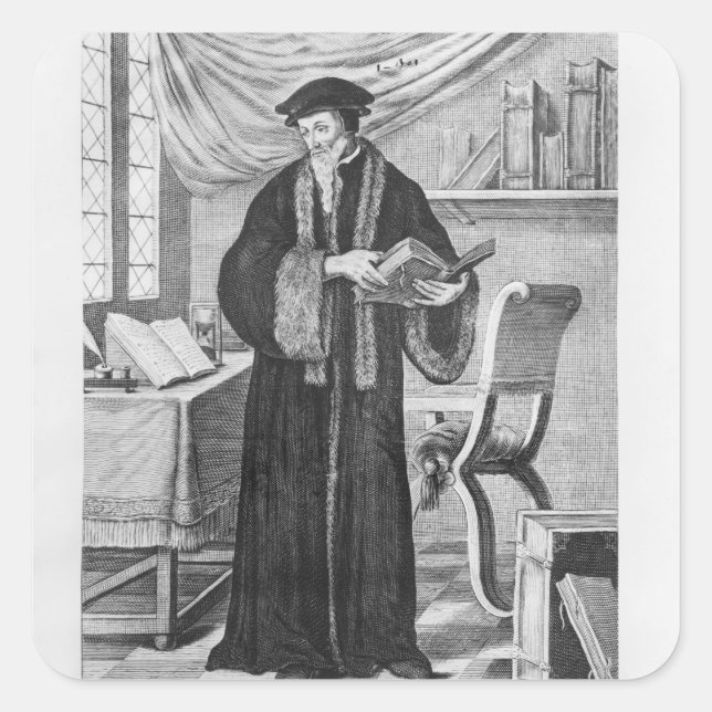 Sticker Carré John Calvin (Devant)