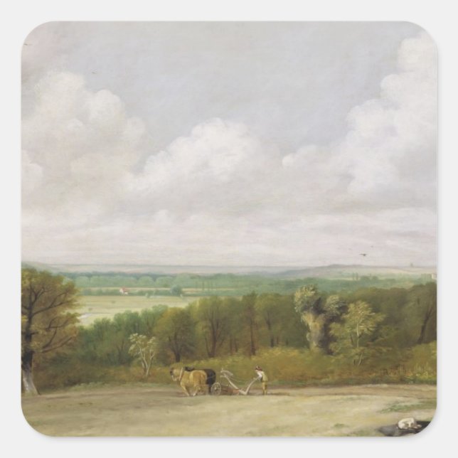 Sticker Carré John Constable | Paysage : Scène de soufflage dans (Devant)