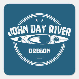Sticker Carré John Day River Oregon Kayaking