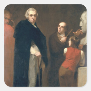 Sticker Carré John Flaxman (1755-1826) modélisant son buste de W
