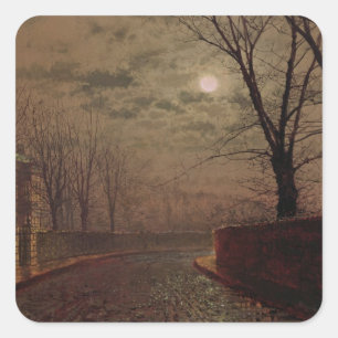 Sticker Carré John Grimshaw Scène de la rue Lune, 188