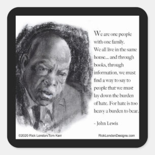 Sticker Carré John Lewis & Citation Portrait Beau 