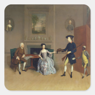 Sticker Carré John Orde, avec son épouse Anne, et son fils plus