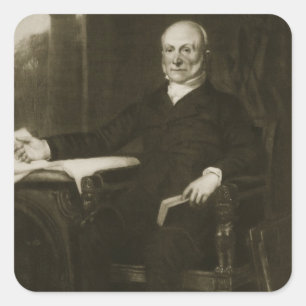 Sticker Carré John Quincy Adams, 6ème président du Sta uni
