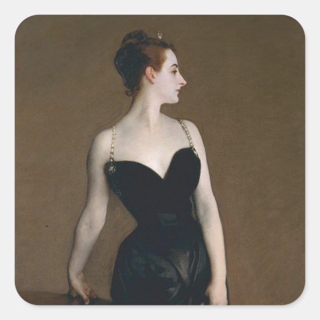 Sticker Carré John Singer Sargent Madame X Classic Portrait (Devant)