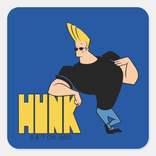 Sticker Carré Johnny Bravo - Hunk (Devant)