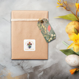 Sticker Carré Joie, amour et paix Joyeux Pâques