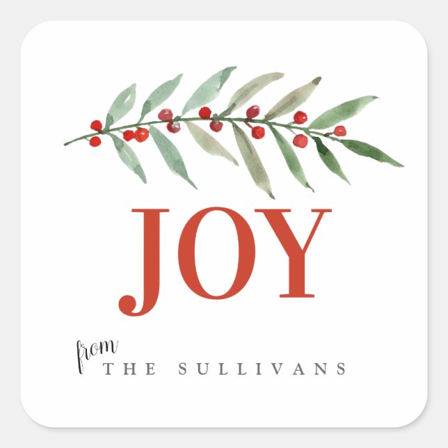 Sticker Carré JOIE DE Noël JEUX D'Hiver Berry (Devant)