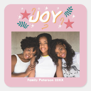 Sticker Carré joie personnalisée tendance photo fille mignonne r