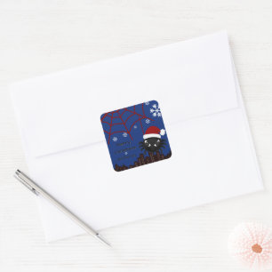 Sticker Carré Joli araignée de Noël personnalisé