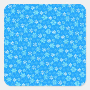 Sticker Carré Joli Arrière - plan Blue Snowflakes