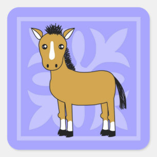 Sticker Carré Joli arrière - plan de cheval mignon de bande