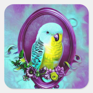 Sticker Carré Joli bébé Budgie