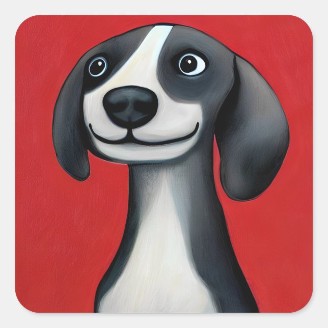 Sticker Carré Joli chiot (Devant)