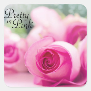 Sticker Carré Joli dans Rose rose